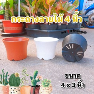 กระถาง ลายไม้ 4 นิ้ว // กด 50 ใบ 550 บาท -- กระถาง 4 นิ้ว -- กระถางพลาสติก กระถางแคคตัส กระบองเพชร