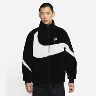 Nike Sportswear Swoosh Full-Zip Reversible Boa Jacket (สีดำ)