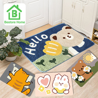 Bestore Home : พรมเช็ดเท้า ปูพื้นตกแต่งบ้าน ห้องนั่งเล่น ห้องครัว ห้องน้ำ กันลื่น พื้นนุ่ม พร้อมส่งในไทย