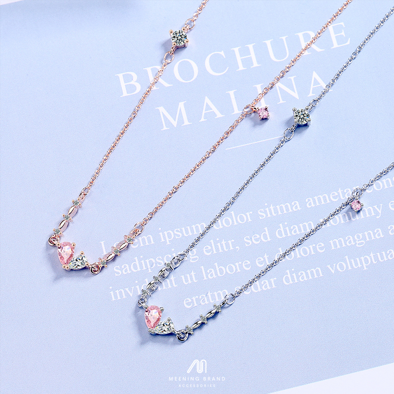 MeeningBrand สร้อยคอเงิน LINA SILVER ,ROSEGOLD [02-0095][02-0096]