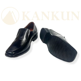 KANKUN รองเท้าคัทชูผู้ชาย หนังแท้ เกรดพรีเมี่ยม loafer dual super soft พื้นนุ่มพิเศษ สีดำ ทรงสวยใส่ออกงานต่างๆ งานแต่ง