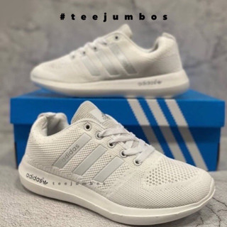 รองเท้า Adidas running white🍀💣🍄 รองเท้าสีขาวล้วน สินค้าพร้อมกล่อง