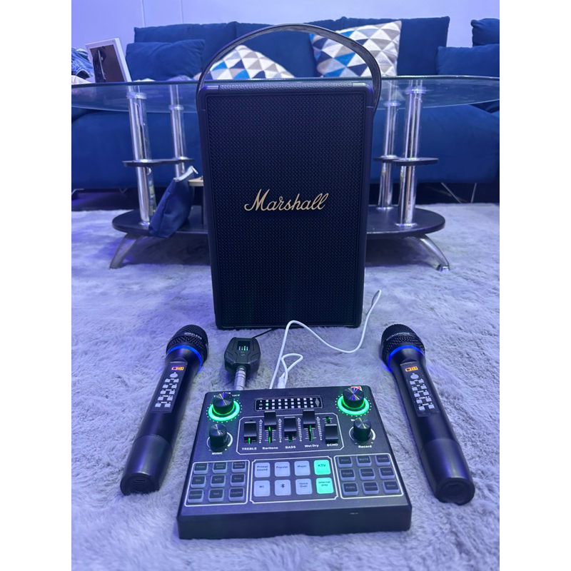 ไมค์ร้องคาราโอเกะแบบWireless 2 ตัว พร้อมSound Card ปรับได้ รับประกันคุณภาพ💯