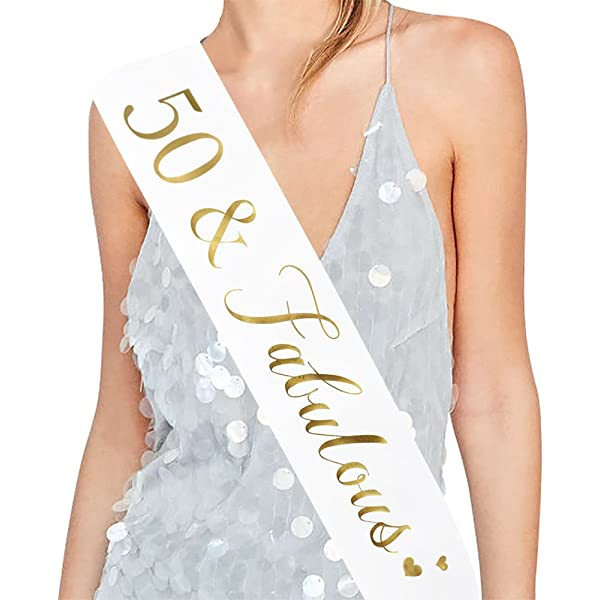 50 & Fabulous Birthday Sash สายสะพาย ปาร์ตี้ วันเกิด 50 ยังแจ๋ว  Happy Birthday Party Sash