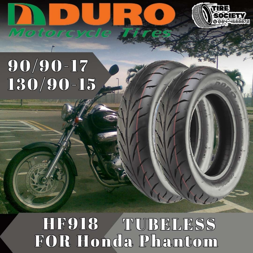 DURO HF918 ขนาด 90/90-17+130/90-15  TUBELESS FOR Honda Phantom ปี24