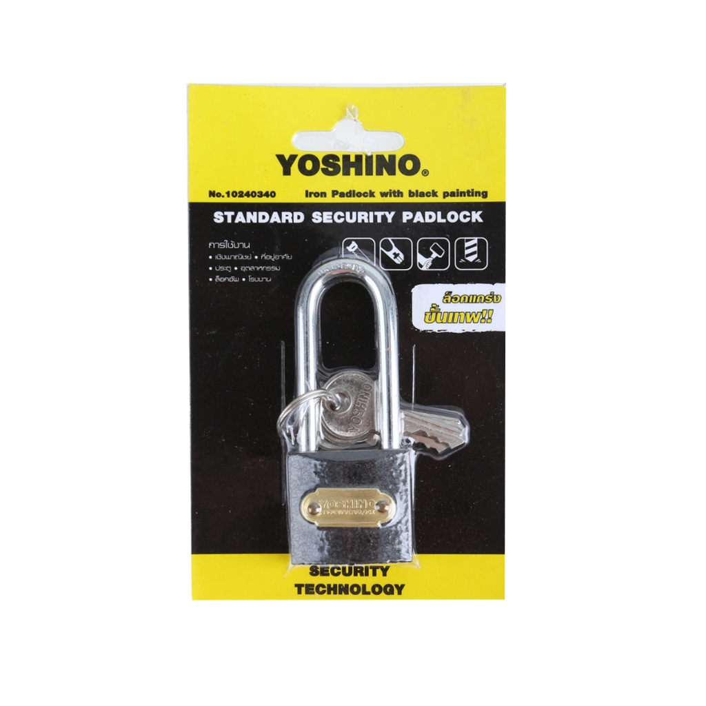 YOSHINO กุญแจสปริง คอยาว 32 มม. รุ่น L32 สีดำ |EA|