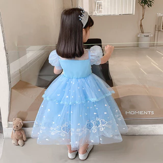 พร้อมส่ง❄️ชุดเจ้าหญิงเด็กผู้หญิง เอลซ่า ซินเดอเรล่า คอสเพลย์ ชุดออกงานเด็กผู้หญิง สีฟ้า ฟูฟ่อง เลื่อม ชุดแฟนซีเด็กผู้ 3-10 ขวบ