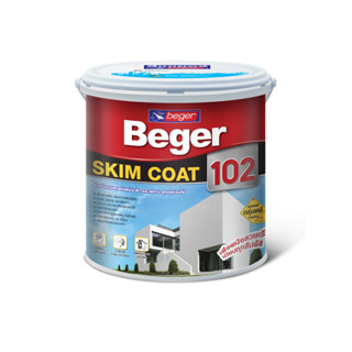 Beger Skim Coat 102 อะคริลิกสูตรสำเร็จ ใช้ฉาบเรียบปรับพื้นผิว สีขาว 5 kg