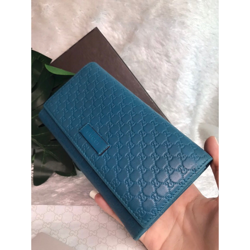 Gucci Beauty Long Wallet Micro GG Shima แท้