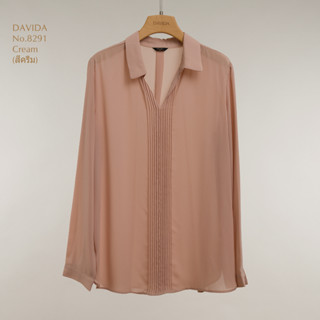 เสื้อเชิ๊ตคอปกอัดพลีด DAVIDA #8291