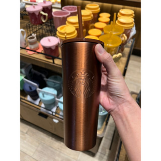 Starbucks Stainless Steel Copper Line Cold Cup 16oz.🧡🤍