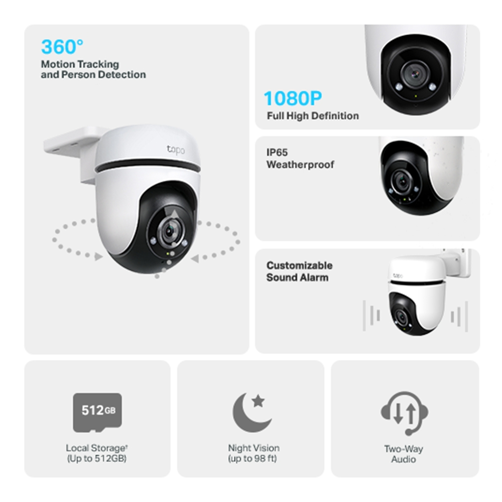 กล้องวงจรปิด TP-LINK Tapo C500 2MP Outdoor Pan/Tilt Security WiFi Camera 1080p Full HD Live View (รับประกันศูนย์ 2 ปี)