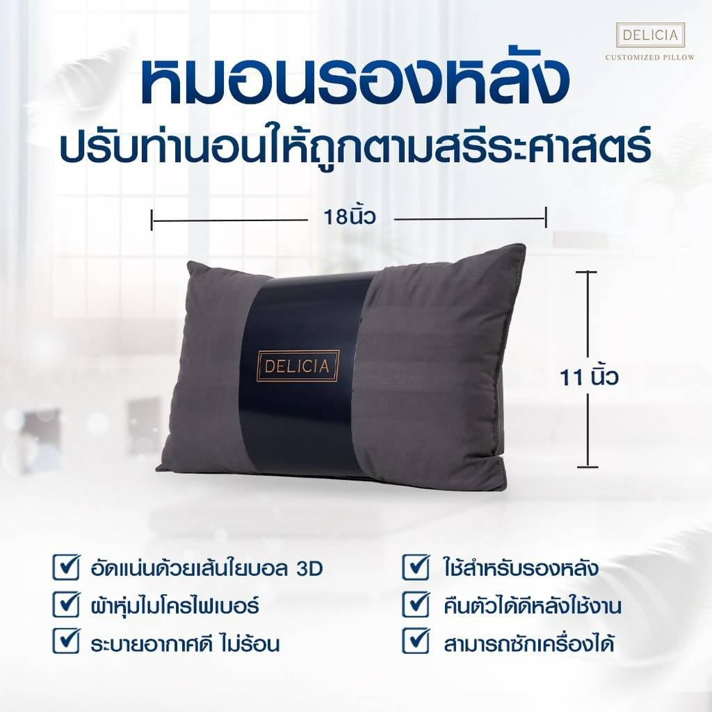 หมอนรองหลังสุขภาพ Delicia (เดลิเซีย)