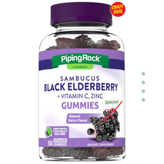 Piping Rock Sambucas  Black Elderberry plus C &amp; Zinc 50 Gummies