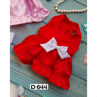 Pet clothes -Doggydolly  เสื้อผ้าแฟชั่น น้องหมาน้องแมว  สัตว์เลี้ยง ชุดกระโปรง  สีแดง  D644 ขนาด1-9โล