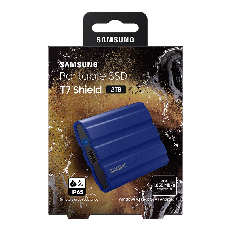 Samsung 2TB T7 Shield Portable SSD USB3.2 (Blue)