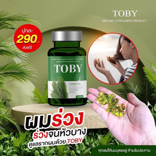 Toby Horsetail โทบี้ ฮอร์สเทล โทบี้หางม้า  ผงหญ้าหางม้า วิตามินดูแลผม ผมร่วงหลังคลอด ผมร่วง ลดผมมัน คันหัว บำรุงผม