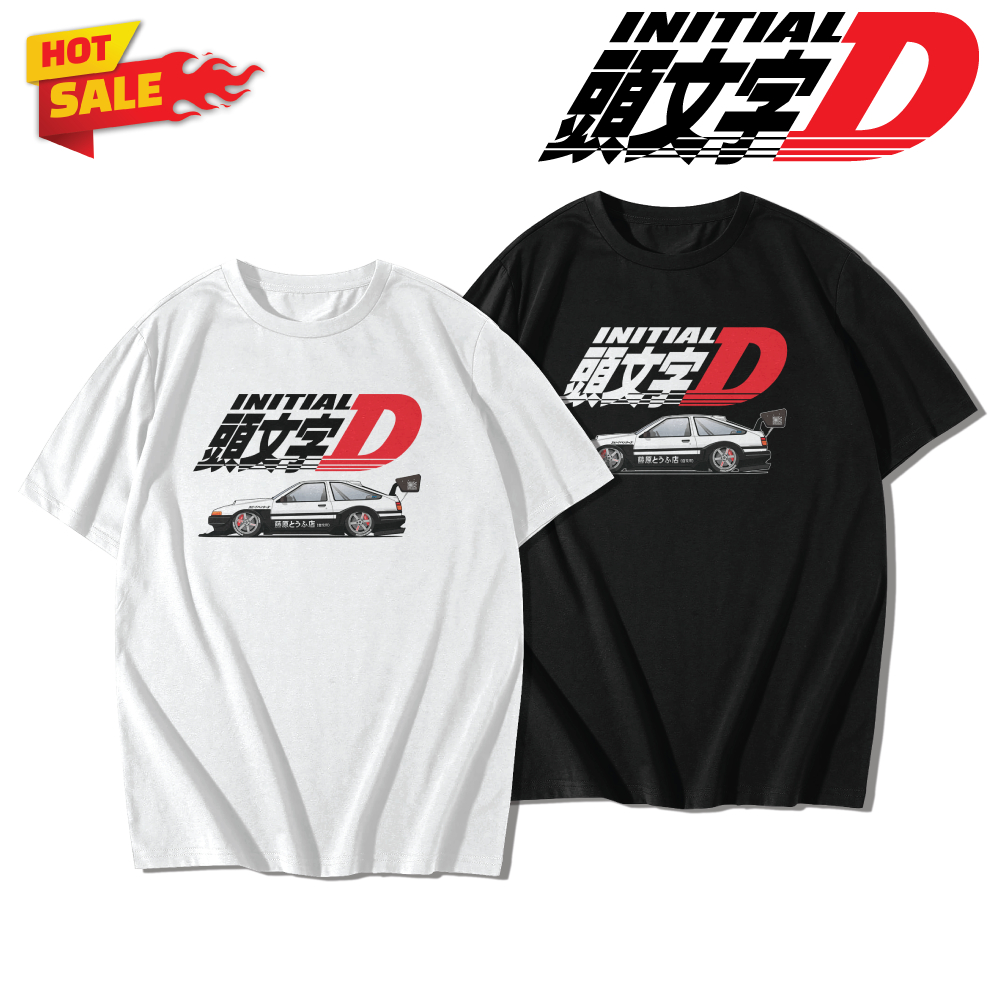 LOWRIDER เสื้อยืดคอตต้อนแท้ ไม่หด ไม่ย้วย ลายสกรีน AE86 INITIALD