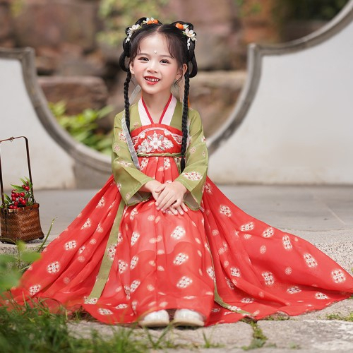 7C9 ชุดเด็กหญิง ชุดจีนโบราณ ชุดตรุษจีน ฮั่นฝู ฮันบก ชุดฮันบก Hanfu Hanbok China Korea Costume