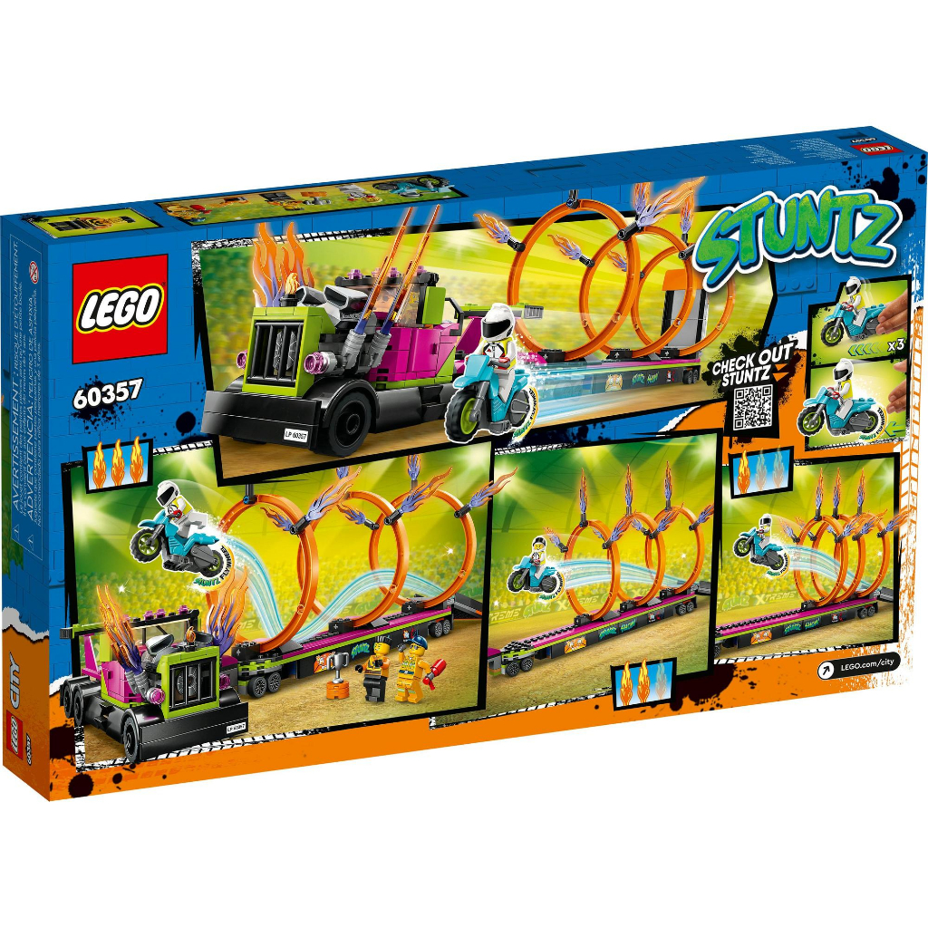 LEGO City 60357 Stunt Truck Ring of Fire Challenge Building Toy Set ...