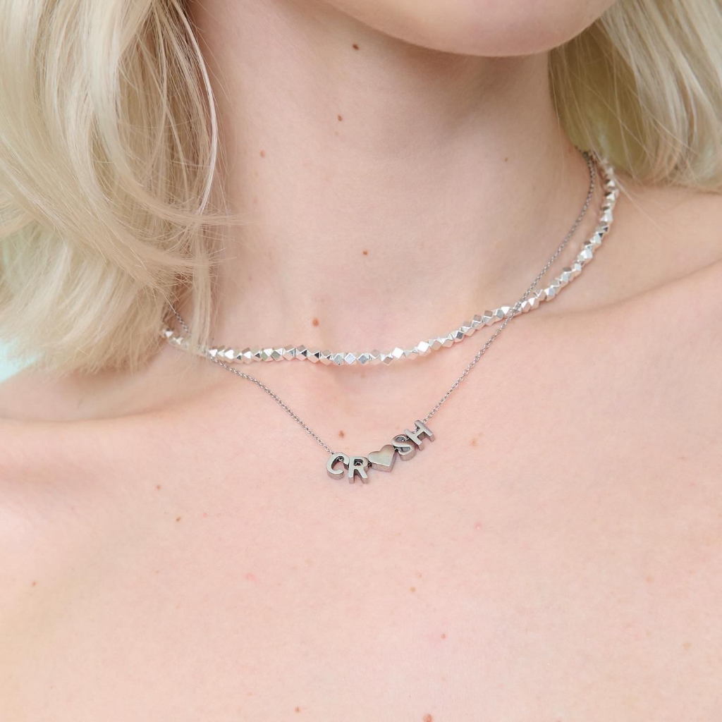 LAC.COLLECTION - Stone Necklace/ สร้อยคอและสร้อยข้อมือลูกปัดทรงลุกเต๋า สีเงิน และ สีทอง
