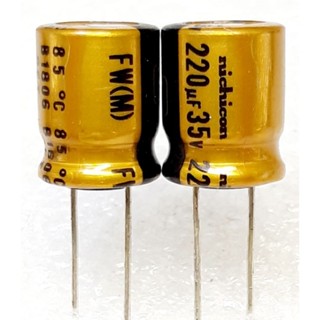 Nichicon FW 220uf 35v capacitor ตัวเก็บประจุ คาปาซิเตอร์