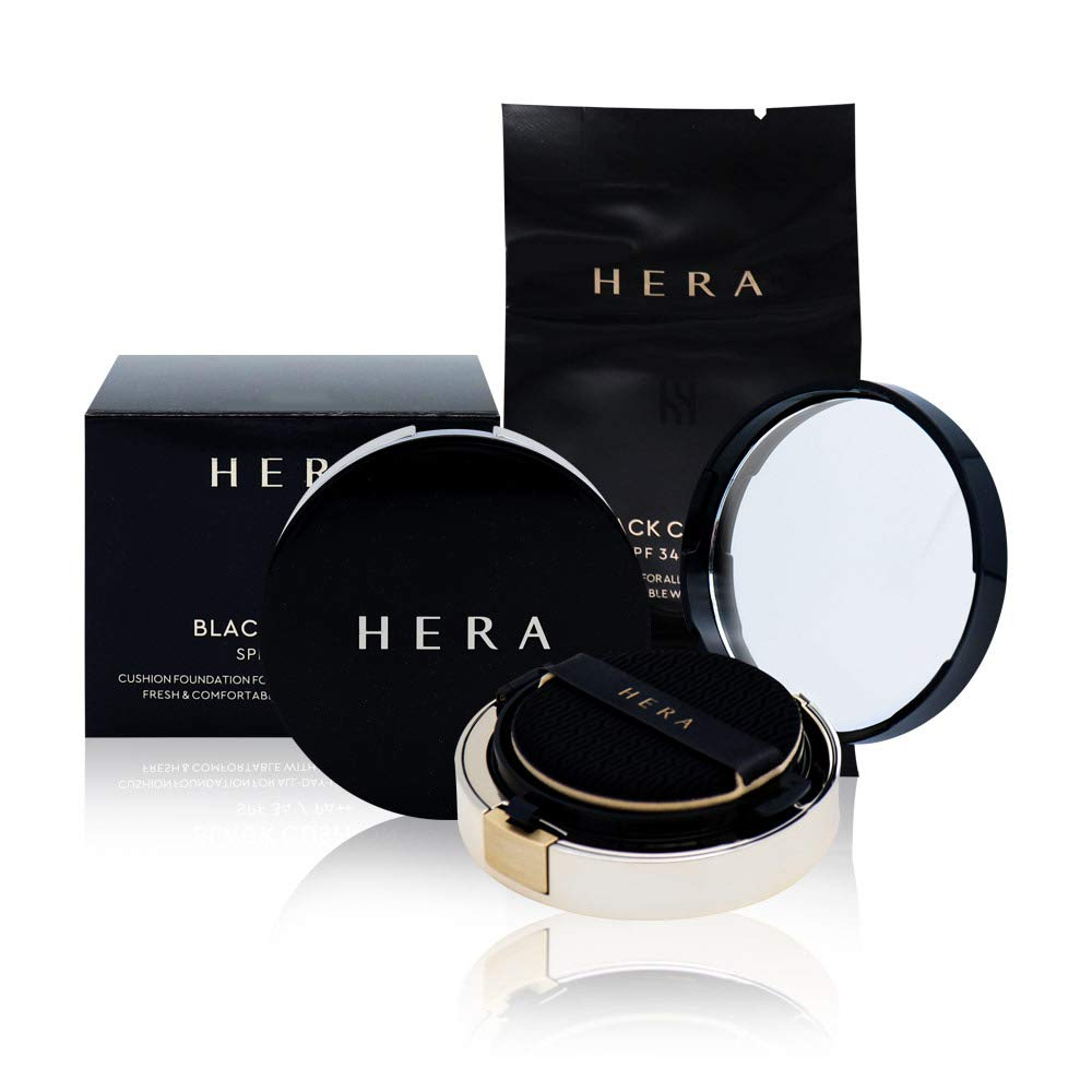 (New Package) Hera Black Cushion Foundation SPF34 / PA++ (Full size + One Refill) 15g