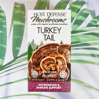 สารสกัดเห็ดหางไก่งวงออแกนิค Host Defense® Organic Turkey Tail 120 Vegetarian Capsules (Fungi Perfecti®)