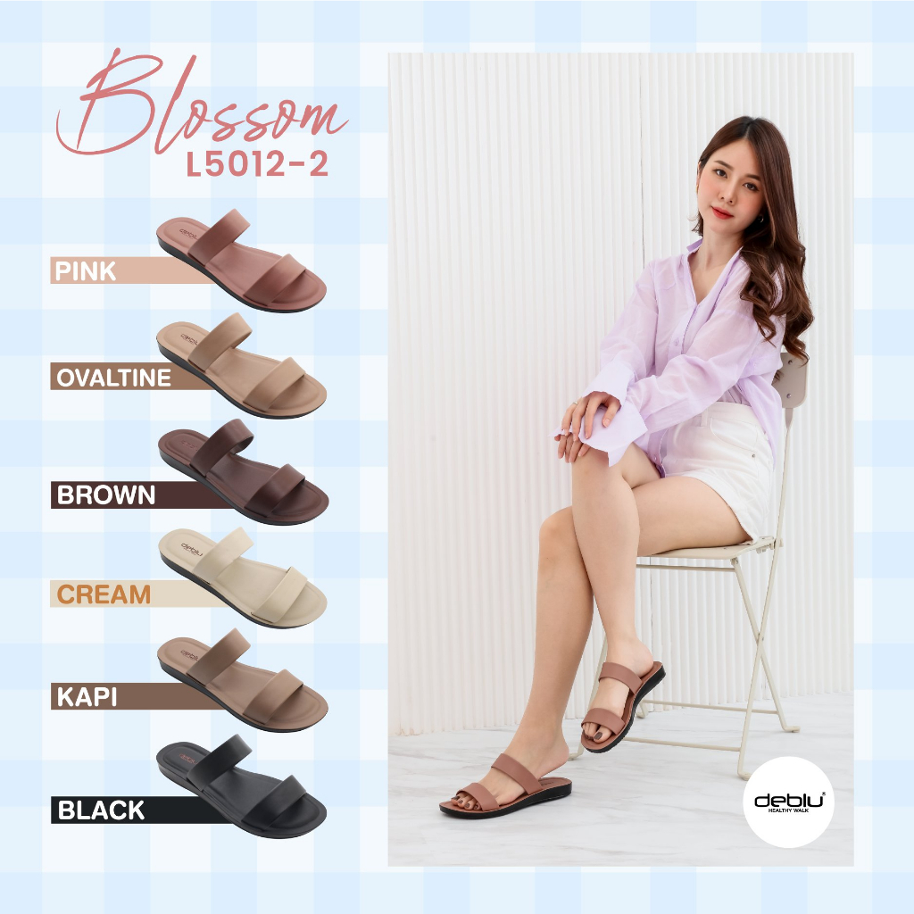 VIDVIEW !!ลดสนั่น!! รองเท้าแตะหญิง แบบสวม Deblu L5012-2 เบอร์ 36-41 สไตล์แฟชั่น พื้นนุ่ม ยี่ห้อเดอบลู