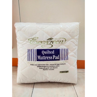 Evergreen ผ้ารองที่นอนกันเปื้อนกันน้ำ ขนาด 6 ฟุต เพิ่มความนุ่มสบาย ช่วยถนอมที่นอน (Mattress Pad)