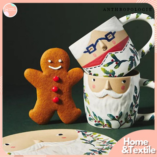 จานเซรามิค แก้วเซรามิค งานแบรนด์ Anthropologie | Fotini Tikkou Mr. Claus Mug &amp; Plate