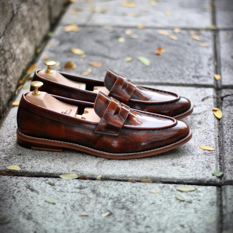 British รองเท้าหนังโลฟเฟอร์ รุ่น Penny Loafers : Wishky (สีเฉพาะของทางร้าน)