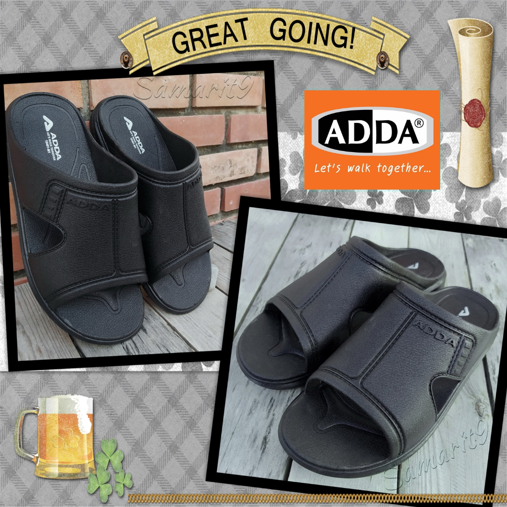 รองเท้าแตะผู้ชายแบบสวม รองเท้าลำลองผู้ชาย adda 15401