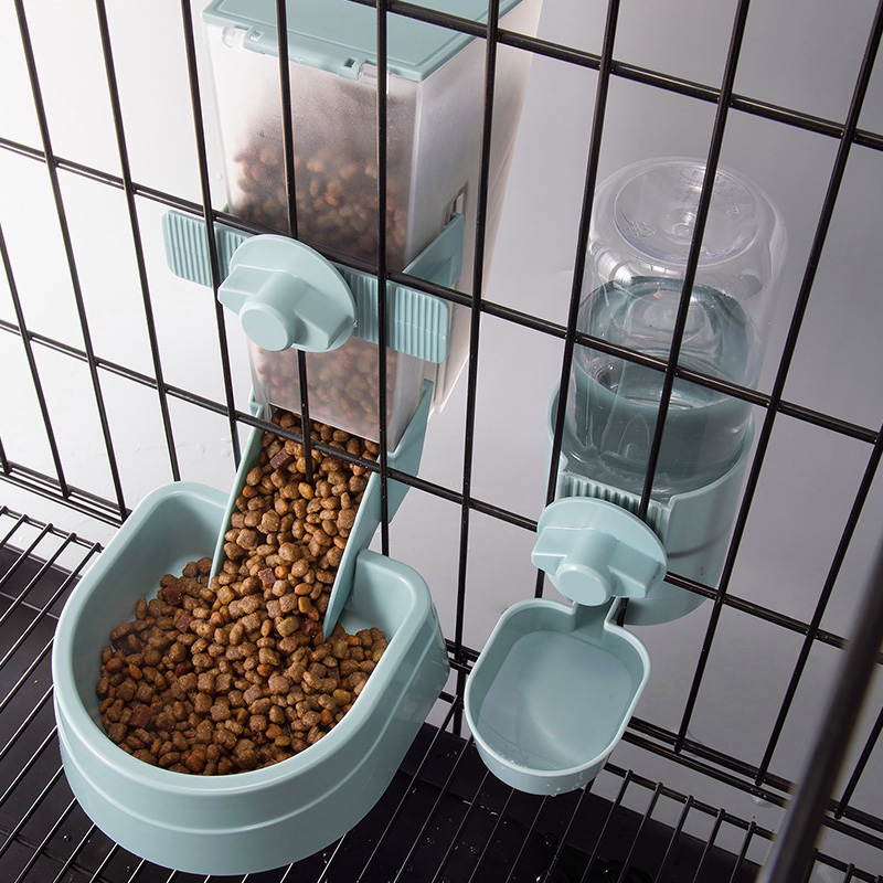 KTCAT เครื่องให้น้ำและอาหารสัตว์เลี้ยงอัตโนมัติ แบบแขวนกรง พร้อมชามอาหารกันมด สำหรับแมวและสุนัข