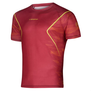 LA SPORTIVA  PACER T-SHIRT MEN SANGRIA/HAWAIIAN SUN - เสื้อวิ่งแขนสั้น เสื้อผู้ชาย