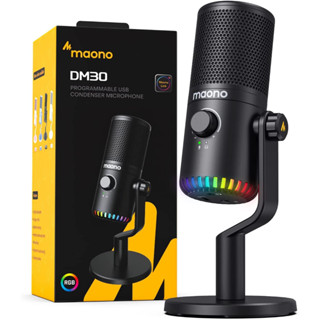 ส่งฟรี MAONO DM30 RGB BLACK USB Condenser Microphone สําหรับ PC คอมพิวเตอร์ โทรศัพท์มือถือ เล่นเกม บันทึก ถ่ายทอดสด