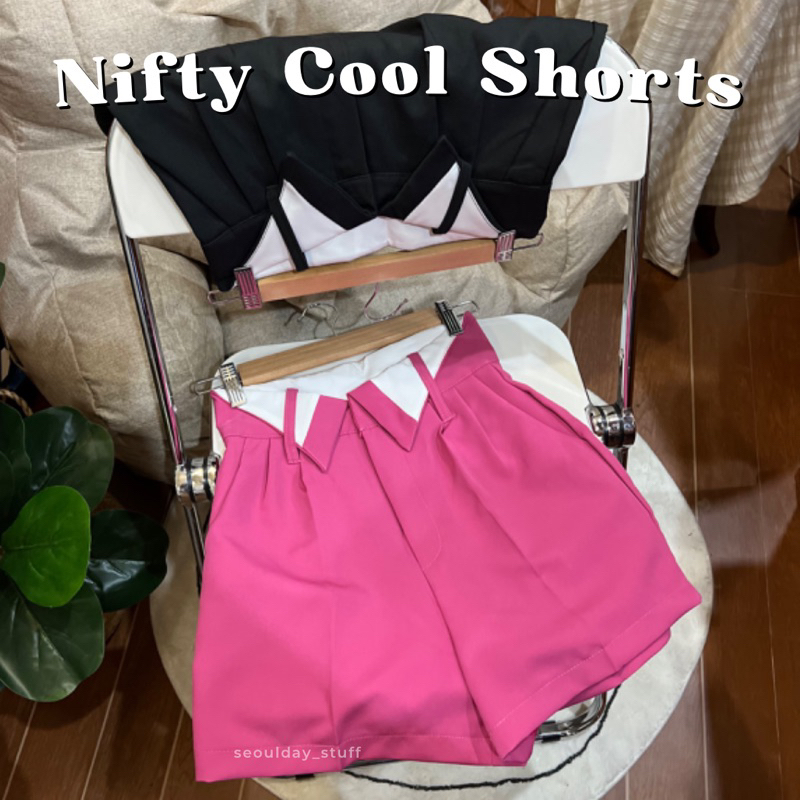Sz.XS-4XL / seoulday_stuff◆Nifty Cool Shorts กางเกงขาสั้นเอวสูง ขอบเอวพับ เก๋ๆ แต่น่ารักมากค่า เก็บพุง กางเกง SS