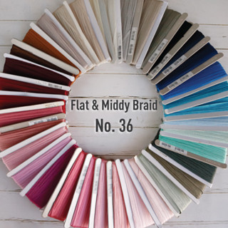 MOMOTARA No.36 (ชุดที่2) เทปถัก Braid เทปถักแบน Flat &amp; Middy Braid ขนาด 0.5 CM ยาว 36 หลา