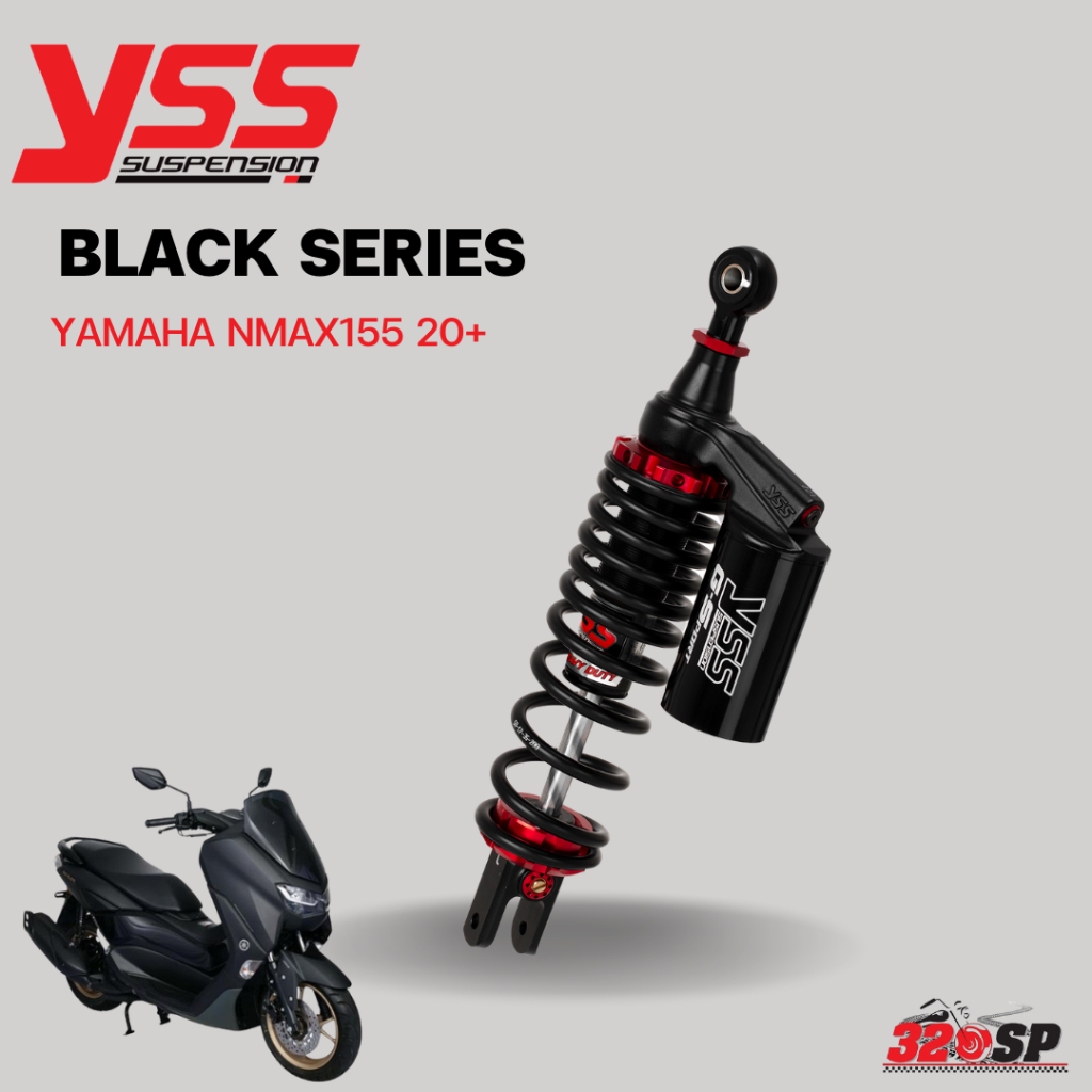 โช๊คหลัง YSS BLACK SERIES BLACK/BLACK/BLACK YAMAHA NMAX155 20+
