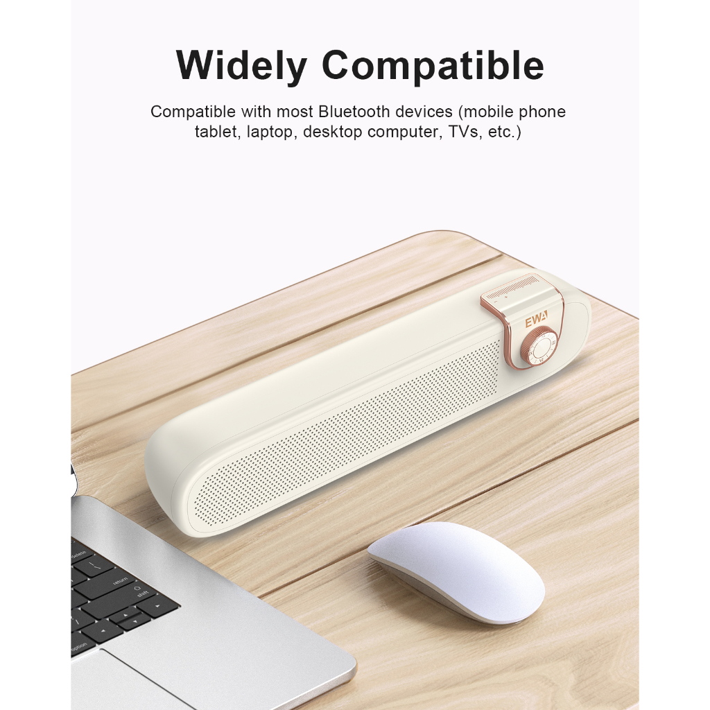 EWA L102 ลำโพงบลูทูธไร้สาย 5W ลำโพงHiFi เบสหนัก 1800mAh แบตเตอรี่ขนาดใหญ่  Bluetooth 5.0 ช่องAUX  แต