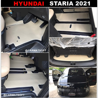 ยางปูพื้นรถยนต์ HYUNDAI STARIA 2021-28 ยางปูรถยนต์ ลายกระดุมเม็ดเล็กpvc เข้ารูป ตรงรุ่นรถ