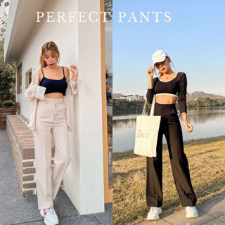 Perfect Pants 04 กางเกงขาตรงตะขอหน้ามีหู กางเกงขากระบอกใหญ่