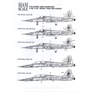 1/48 Decal for F-5E/F  RTAF  รูปลอกสำหรับใช้กับโมเดล F-5 E/F