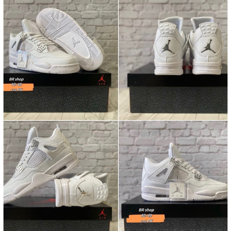 Nike Air Jordan 4 Retro Pure Money (size40-45) Triple white