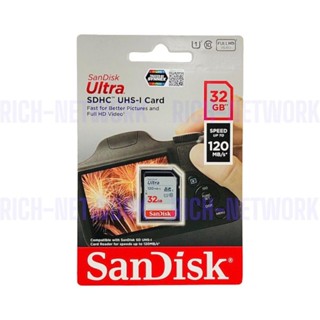 (ของแท้100%) เมมโมรี่กล้อง Sandisk Ultra SDHC UHS-I SDUN4 ความจุ 32GB