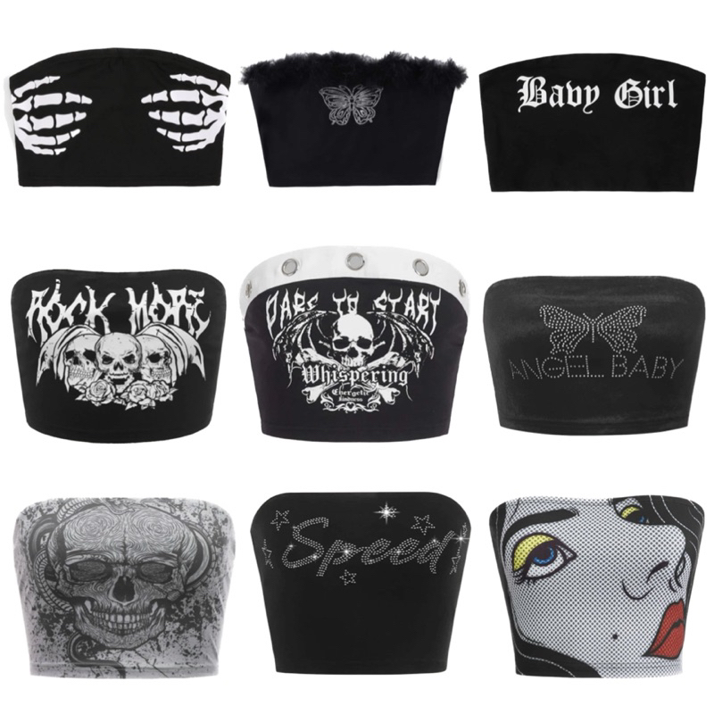 (พร้อมส่ง) เสื้อเกาะอก เสื้อแฟชั่นผู้หญิงเซ็กซี่ (มีหลายแบบ) R0112
