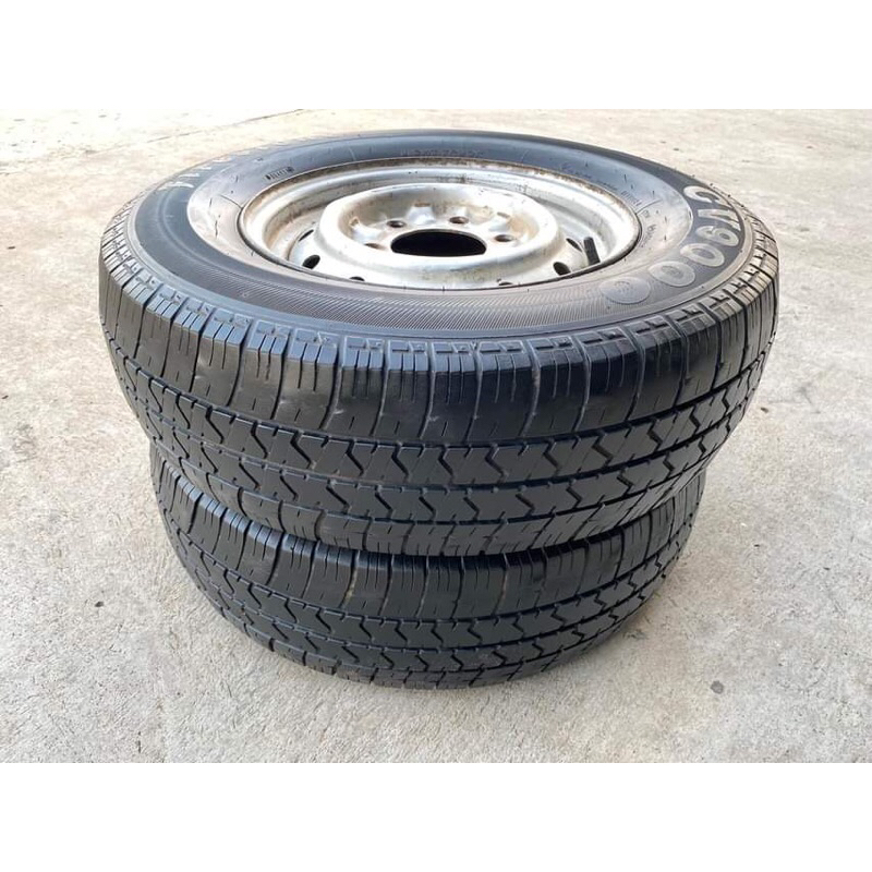 195R14 Firestone CV9000 ยางเปอร์เซนต์คัดสวย พร้อมกะทะ 1 คู่ มีปลายทาง