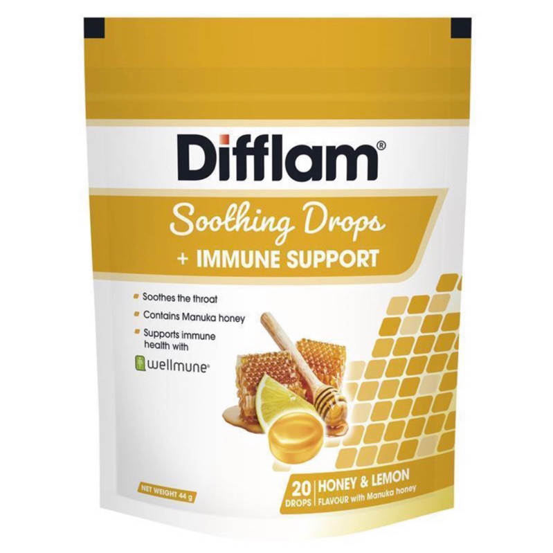 Difflam Soothing Drops + Immune Support Honey & Lemon 20 Drops