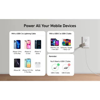 [ใช้ที่จีนได้] Anker หัวชาร์จถนอมแบต iPhone (Nano 20W) นำไปใช้ที่จีนได้ สำหรับ iPhone - AK255
