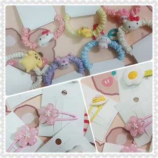 🍳💗🌸กิ๊ฟติดผมสุด Cute มีทั้ง ไข่ขี้เกียจ Gugetama, ซากุระ Cherry Blossom, ไข่ดาว Star egg ที่มัดผมซานริโอ Scrunchy🌸💗🍳
